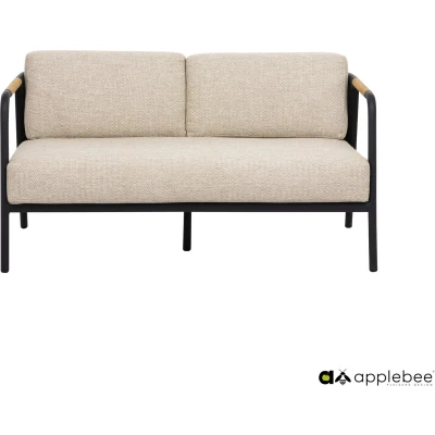 Afbeelding van Loungebank Applebee Elle Lounge Rope &amp; Belt Weaving Sofa 136 Aluminium Black Natural Oak