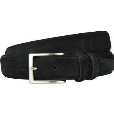 Afbeelding van Luxe suède riem zwart suede dames heren Zwarte Taillemaat 115 Kostuum