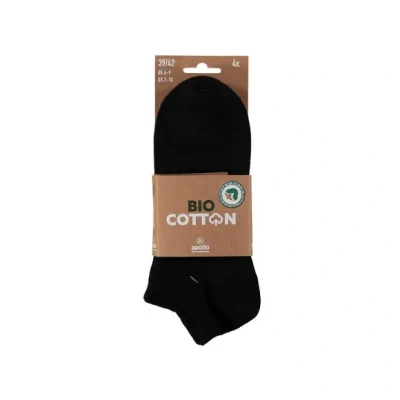 Afbeelding van Bio Cotton Basic Sneaker Sokken Black 4 pack 000 35 38 Zwart