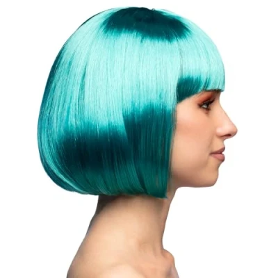 Afbeelding van Boland Pruik Cabaret turquoise Blauw Steil Kort Vrouwen Can Glitter and Glamour