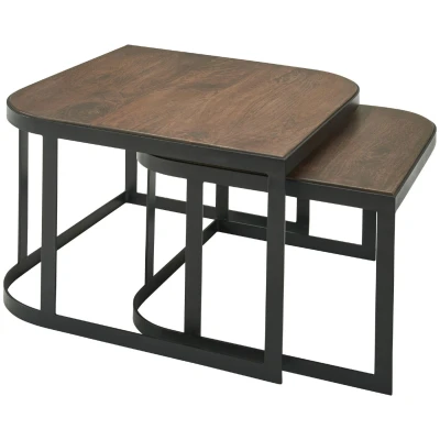 Afbeelding van Sky Style Cakey Vierkante Salontafel Set Donkerbruin