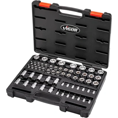 Afbeelding van Vigor V7920N Dopsleutelinzetset 1/2 (12.5 mm), 1/4 (6.3 3/8 (10 mm) 60 delig