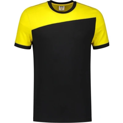 Afbeelding van Tricorp 102006 T Shirt Bicolor Naden Zwart/Geel