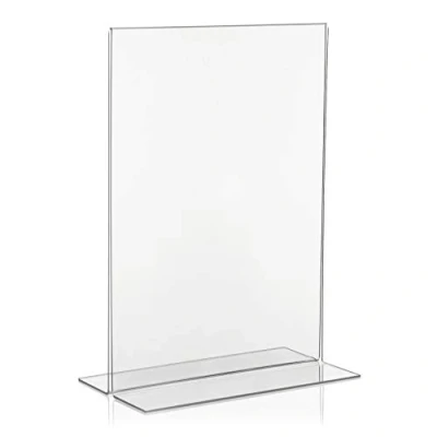 Afbeelding van 5 x VITAdisplays® T reclamestand/T staander/tafelstand/acryl standaard, DIN A4 (21 29,7 cm), transparant (NE 380)