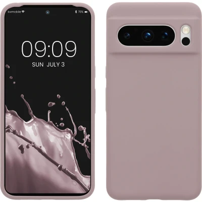 Afbeelding van kwmobile telefoonhoesje geschikt voor Google Pixel 8 Pro Hoesje met siliconen coating Smartphone case in licht oudroze
