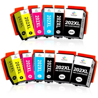 Afbeelding van LeciRoba 202xl inktcartridges vervanging voor Epson 202 printercartridges en multipack Expression Premium XP 6000 6005 6100 6105 (11 stuks)