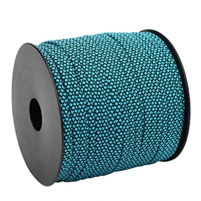Afbeelding van Camping touw paracord, dik 7 Core Paracord Rescue Tying Tent Lanyard campingtouw 50 m 4 mm voor het weven van outdoor armbanden (blauw/zwart)