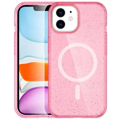 Afbeelding van Apple iPhone 12 Pro Glitter Hoesje Kunststof imoshion Hardcase/Backcover Roze Telefoonhoesje