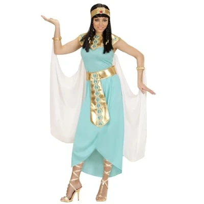 Afbeelding van Widmann Egypte Kostuum Egyptische Koningin Ank Kamon Blauw Medium Carnavalskleding Verkleedkleding