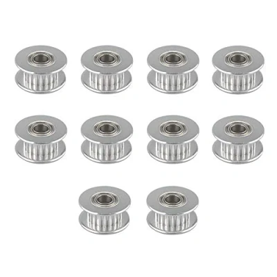 Afbeelding van QitinDasen 10 stuks Premium Aluminium GT2 Idler Pulley, 20 tanden 5 mm binnenboring riemschijven, voor 3D printers 6 brede tandriem