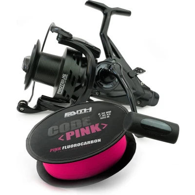 Afbeelding van Faith Proteus Freerunner LC 8000 Set Karpermolen Vismolen Vrijloopmolen Fluorocarbon lijn