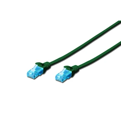 Afbeelding van DIGITUS LAN kabel Cat 5e 2m CCA netwerkkabel met RJ45 U/UTP niet afgeschermd compatibel 6 &amp; 5 groen