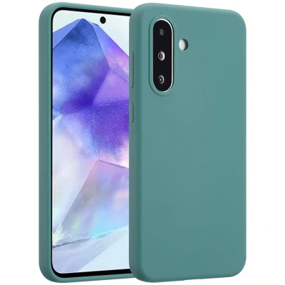 Afbeelding van Samsung Galaxy A36 Hoesje Siliconen en TPU (zacht) Accezz Softcase/Backcover Donkergroen Telefoonhoesje