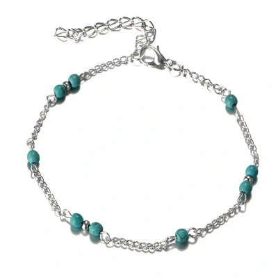 Afbeelding van Jomide Enkelbandje Boho Zilverkleurig/Turquoise