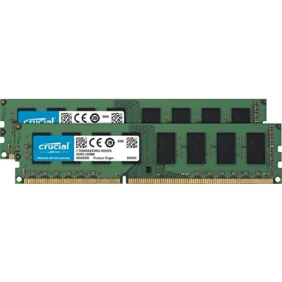 Afbeelding van Crucial CT2K51264BD160B 8GB Kit (4GB x 2) geheugen (DDR3L, 1600 MT/s, PC3L 12800, DIMM, 240 Pin)