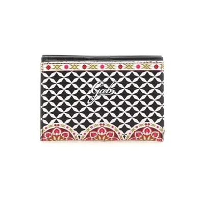 Afbeelding van Gabs Leren Portemonnee GMONEY14 Wallpaper Ruga Black Wallet Optical + Fiori Veelkleurig