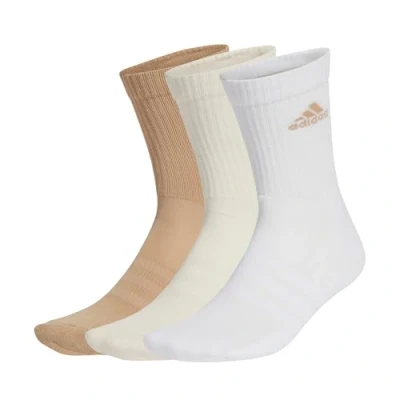 Afbeelding van adidas Uniseks Volwassen Cushioned Crew Socks 3 Pairs, White/Wonder White/Warm Sandstone, 6 7 Years