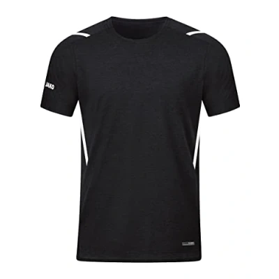 Afbeelding van T shirt Challenge Zwart gemeleerd/wit / 3XL