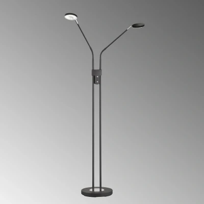 Afbeelding van FH Lighting LED vloerlamp Lunia, 2 lamps, zandzwart