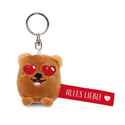 Afbeelding van NICI Sleutelhanger beer &quot;Alles Liebe&quot; 5 cm bruine religieuze metgezel voor rugzak of tas, sleutelhouder klein en groot 62041