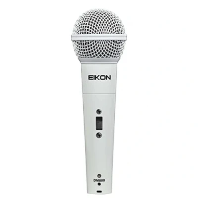 Afbeelding van PROEL EIKON DM800WH Dynamische microfoon voor stem, zang en karaoke, wit + Cannon XLR 3P mannelijk op 3F vrouwelijk 4,5 m, zwart (EIKON DM800WH)