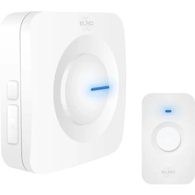 Afbeelding van Draadloze deurbel ELRO (Met ontvanger, 300 meter, 110 dB, LED indicator, Wit)