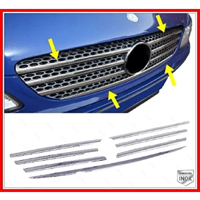 Afbeelding van Chrome Voorgrill 7 stuks S.STEEL voor W639 VITO VIANO van 2003 tot 2010