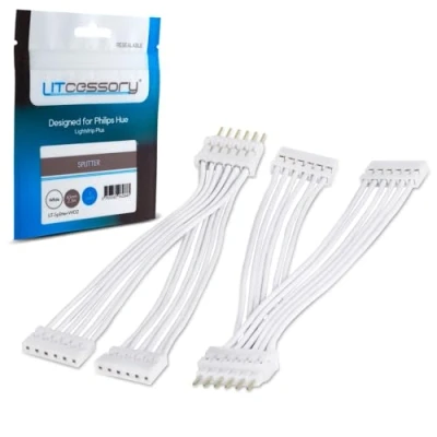 Afbeelding van Litcessory Splitser voor Philips Hue Lightstrip Plus (2 Stuk, Wit STANDARD 6 SPELD V3)