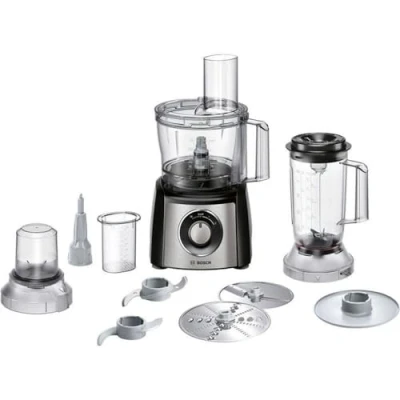 Afbeelding van Bosch MultiTalent 3 Foodprocessor, MCM3201B, MultiLevel6 mes, SmartStorage, mixeropzetstuk, 800 Watt, 30 functies, zwart