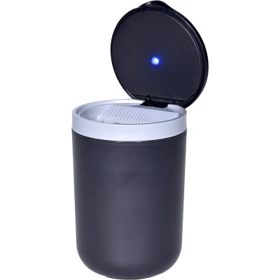Afbeelding van All Ride Auto asbak met led licht deksel kunststof zwart 11 x 7 cm Asbakken