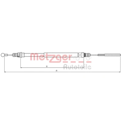 Afbeelding van METZGER 10.4722 Handremkabel Links achter 1068/840mm COFLE