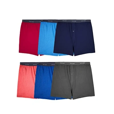 Afbeelding van Fruit of the Loom Tagvrije boxershorts voor heren (gebreid en geweven) (Pack van 6), Big Man 6 Pack Verschillende kleuren, 4XL