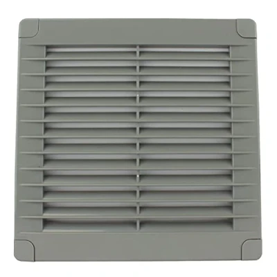 Afbeelding van VONLIS® Ventilatierooster, afvoerluchtrooster, lamellenrooster, kunststof, hoekig, 150 x mm, grijs