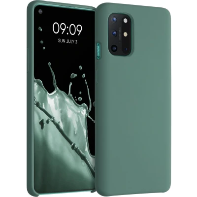 Afbeelding van kwmobile telefoonhoesje geschikt voor OnePlus 8T Hoesje met siliconen coating Smartphone case in dennengroen