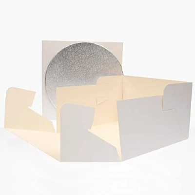 Afbeelding van FunCakes Taartdoos &amp; Rond Cake Board (3mm) 30x30x15 cm