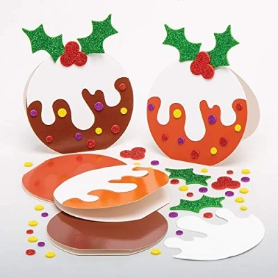 Afbeelding van Baker Ross AT320 Kerstkaarten voor de uitsteeksels, feestelijke kunst en knutselen, verschillende kleuren, verpakking van 6 stuks