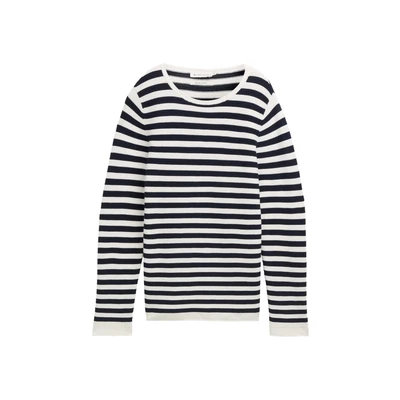 Afbeelding van TOM Tailor Sweater NEW Trui Dark navy/white, Dames, Maat: XXL, navy/white