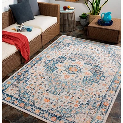 Afbeelding van SURYA Buitenkleed Balkon, Terras, Keuken Modern Scandinavisch Tapijt ZAKI Ivoor/Zwart 160x220 cm