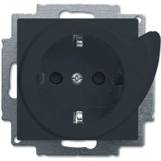 Afbeelding van Abb busch jaeger wandcontactdoos ra kv centraalplaat uitwerp inbouw f antraciet 2cka002013a5415