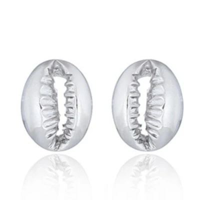 Afbeelding van JoyS Zilveren schelp oorbellen 7 x 9 mm gepolijst crown oorknoppen