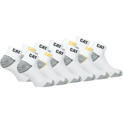 Afbeelding van Caterpillar Work Sneaker 12 paar werksokken voor heren, enkelhoogte, veiligheidsschoenen versterkt op hiel en teen met versterkte inslag garens van uitstekende kwaliteit (Wit, 39 42)