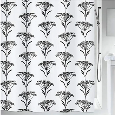 Afbeelding van Spirella Douchegordijn Nature Design Zwart 180cm