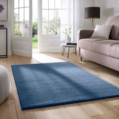 Afbeelding van Zacht Vloerkleed Lior Donkerblauw (wasbaar 30C) 120x170 Cm