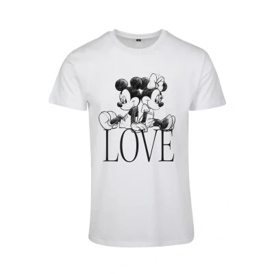 Afbeelding van Merchcode Minnie Loves Mickey Tshirt print, Dames, Maat: Large, White