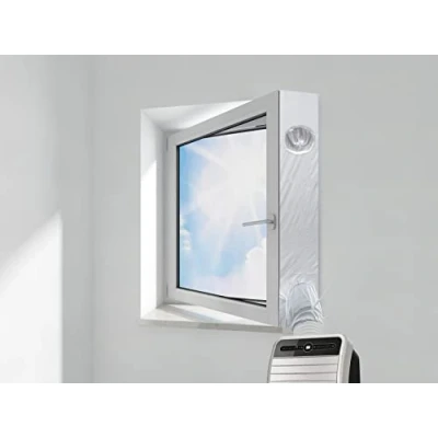 Afbeelding van HOOMEE VP Universele Raamafdichtingskit voor Mobiele Airconditioners, Wasdrogers, Afzuigluchtdroger, Airconditioning Raamafdichting elke AC, Geschikt 400 cm Diepe Negge Openslaande Ramen