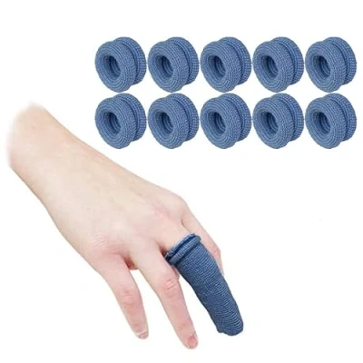 Afbeelding van SENRISE Vingerverband buisvormig, EHBO buisvormig verband vinger bobs wiegjes vrienden blauw/wit dressings, voor vingerverstuikingen en zwelling (10 stuks, blauw)
