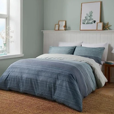 Afbeelding van Fusion Fairhaven Dekbedovertrek Set Tweepersoonsbed in Blauw