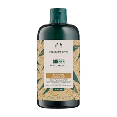 Afbeelding van The Body Shop shampoo tegen roos met gember 400 ml