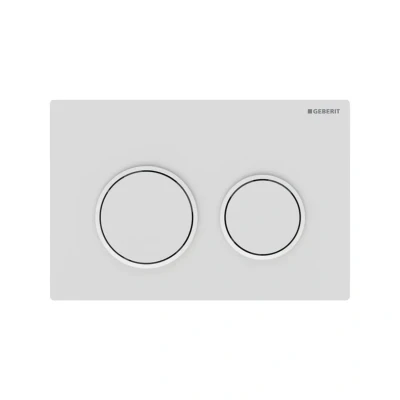 Afbeelding van Drukplaat Geberit Omega 20 voor 2 toets Spoeling Witte Ringen Mat Wit