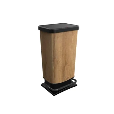 Afbeelding van Rotho Vuilnisbak met pedaal, polypropyleen, 40 l, bruin, l